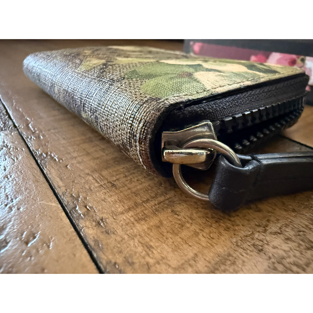 Gucci Wallet Women's Green GG Blooms Floral Canvas Zip Around Card Wallet Italy - Picture 4 of 9